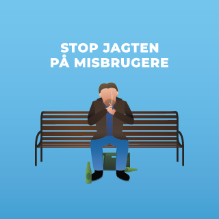 Klistermærke - Stop jagten på misbrugere